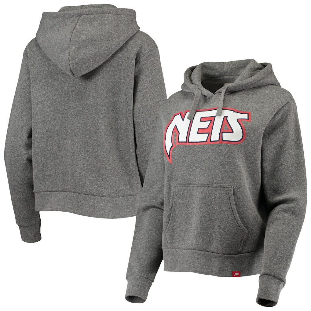 Brooklyn Nets Sportiqe Women's Moments Mixtape Ava Tri-Blend Pullover Hoodie - Heathered Gray cheap
