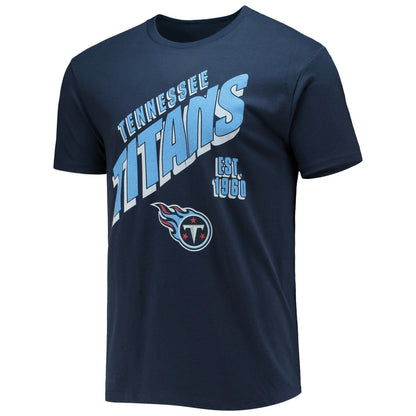 Tennessee Titans Junk Food Slant T-Shirt - Navy sale