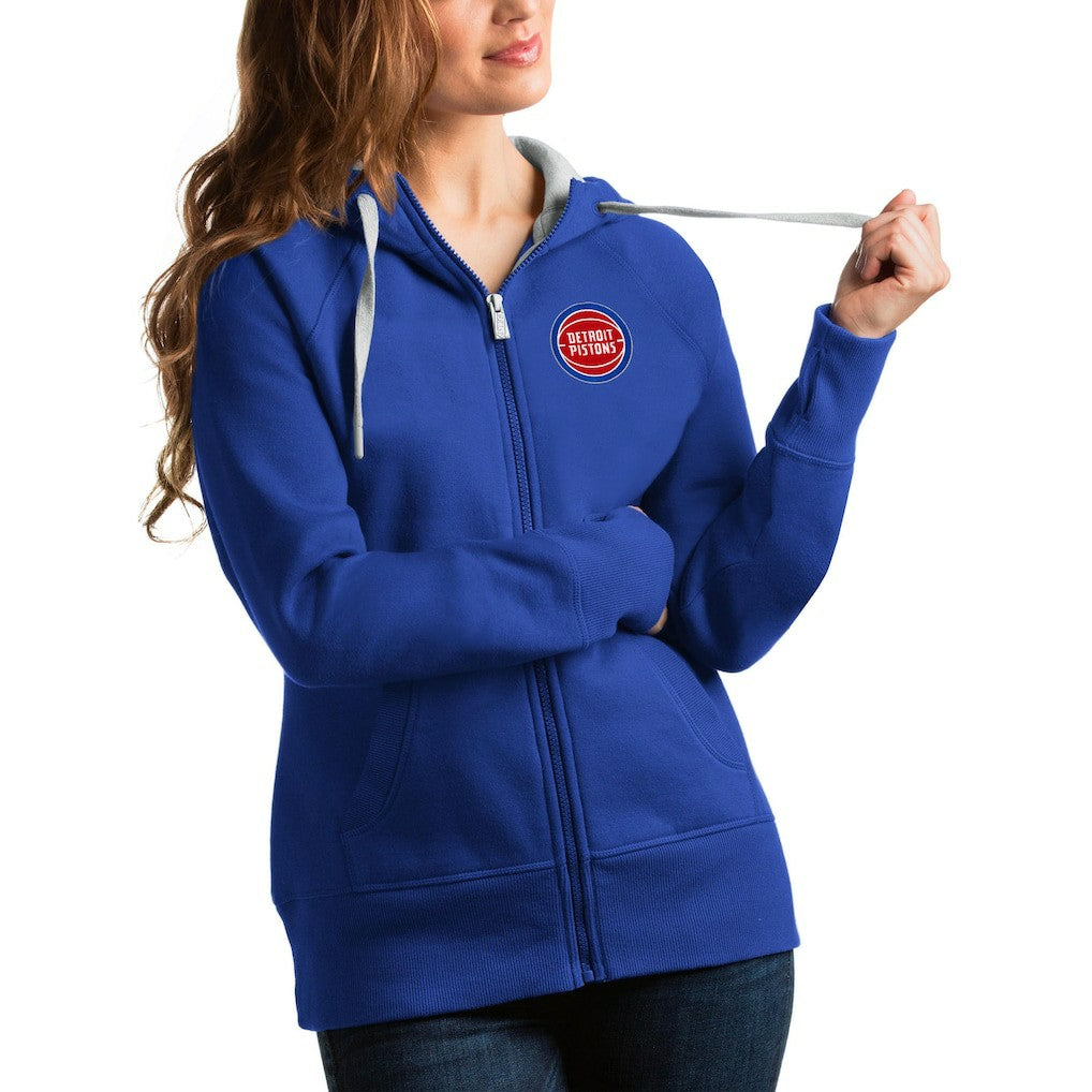 Detroit Pistons Antigua Women's Victory Full-Zip Hoodie sale - Royal shop