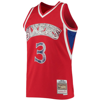 Allen Iverson Philadelphia 76ers 1996/97 Hardwood Classics NBA 75th Anniversary Diamond Swingman Jersey - Red | Mitchell & Ness shop