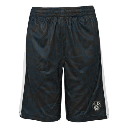Brooklyn Nets Youth Scribble Dribble Baller Shorts - Black outlet