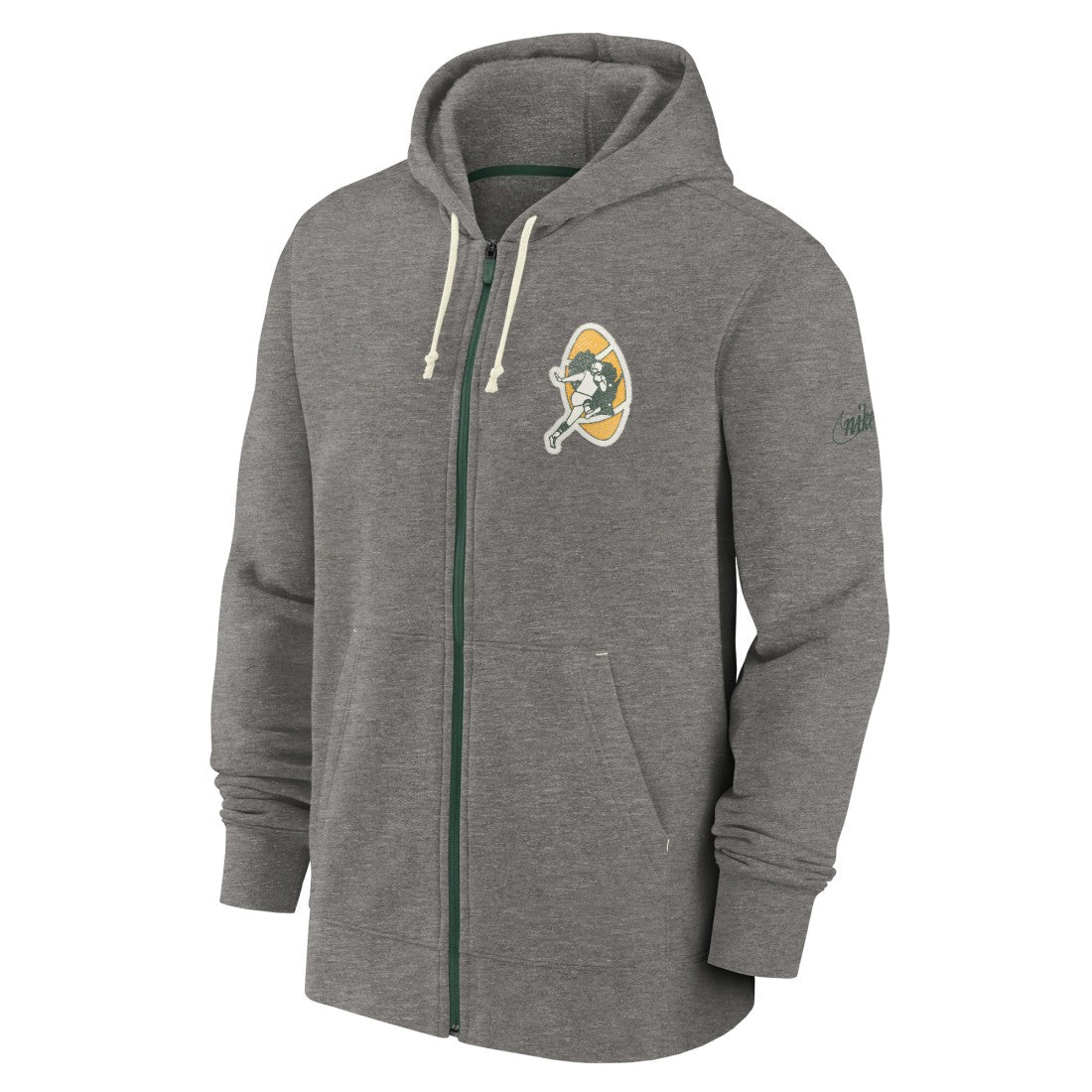 Green Bay Packers Historic Lifestyle Full-Zip Hoodie - Heather Charcoal | Nike on sale