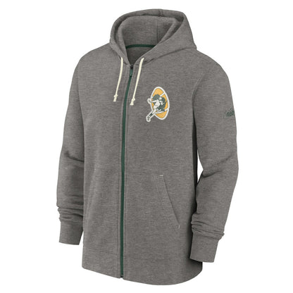 Green Bay Packers Historic Lifestyle Full-Zip Hoodie - Heather Charcoal | Nike on sale
