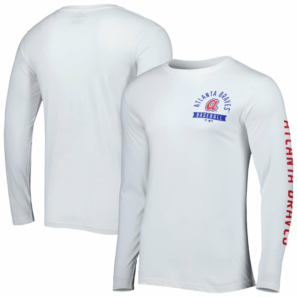 Atlanta Braves Pressbox Long Sleeve T-Shirt - White