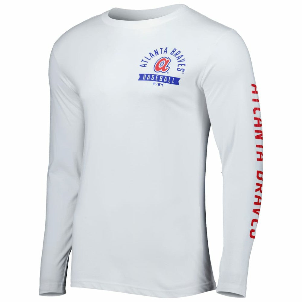 Atlanta Braves Pressbox Long Sleeve T-Shirt - White