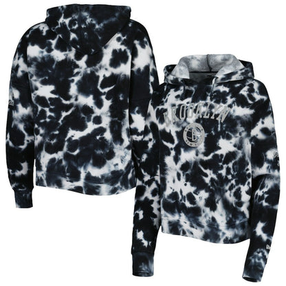 Brooklyn Nets Women's Brushed Cotton Tie-Dye Pullover Hoodie - Black | New Era online