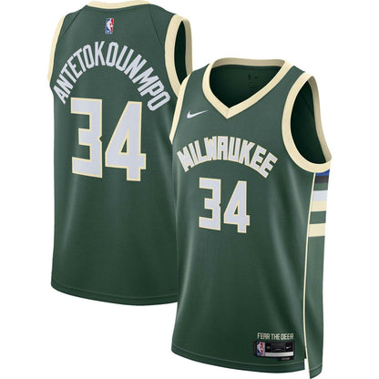 Giannis Antetokounmpo Milwaukee Bucks Unisex Swingman Jersey - Icon Edition - Hunter Green | Nike online