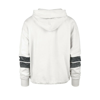Brooklyn Nets '47 Women's Emerson Stripe Cropped Pullover Hoodie - Cream | 47 brand discount