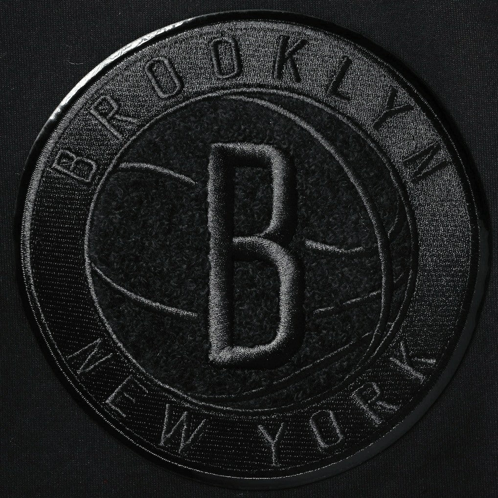 Brooklyn Nets Pro Standard Triple Black Gloss Logo Shorts for sale