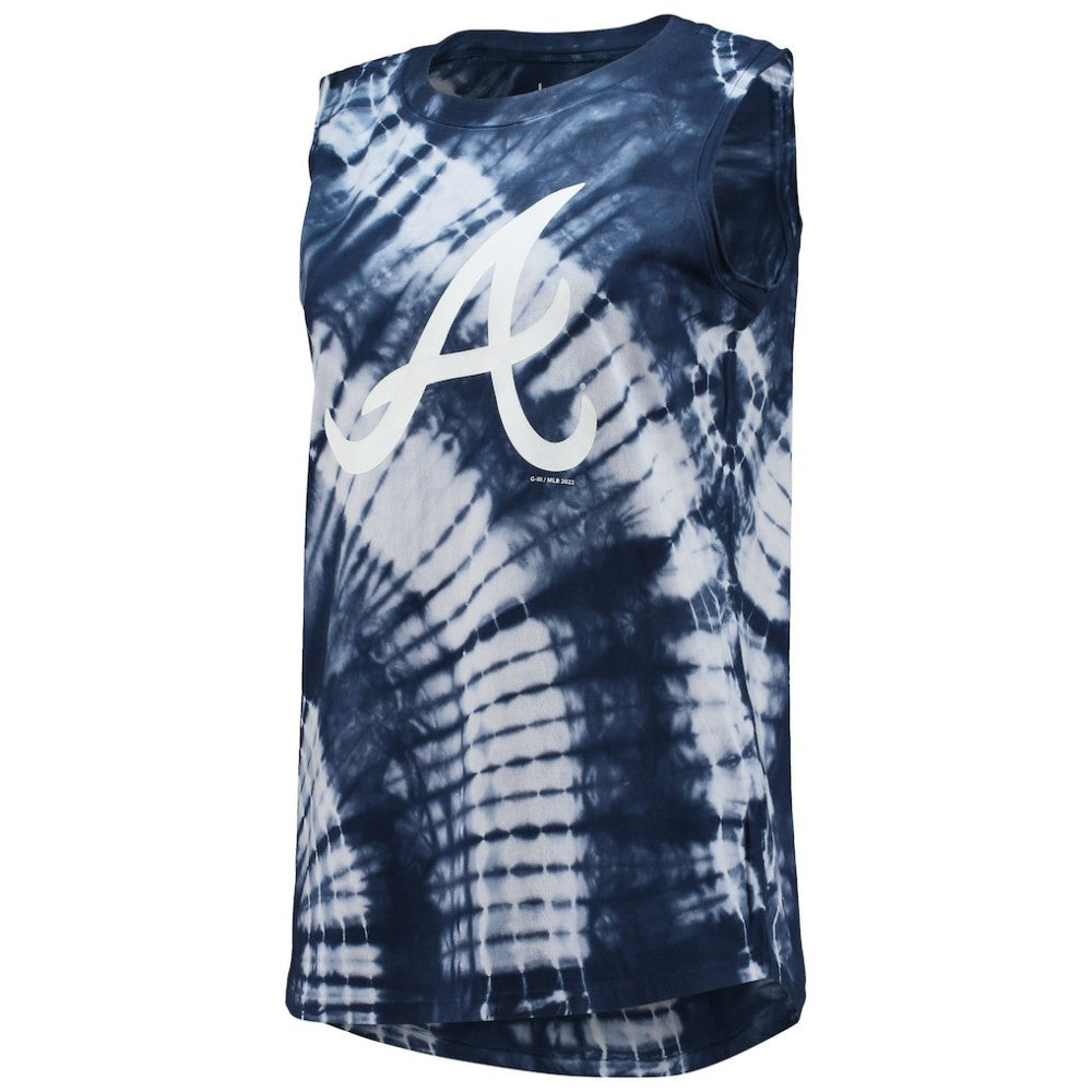 Atlanta Braves Touch Women's Money Ball Tie-Dye Tank Top - Navy