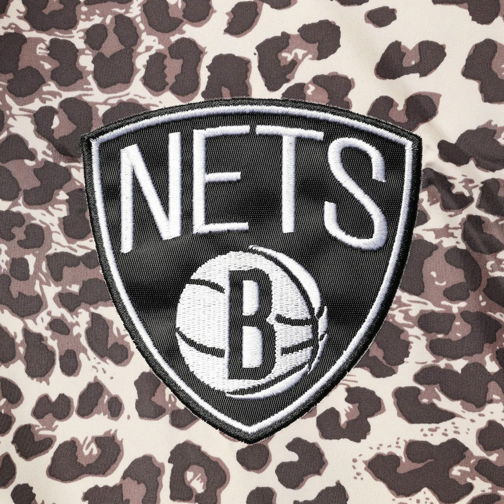 Brooklyn Nets DKNY Sport Women's Gabriella Windbreaker Half-Zip Hoodie - Leopard discount