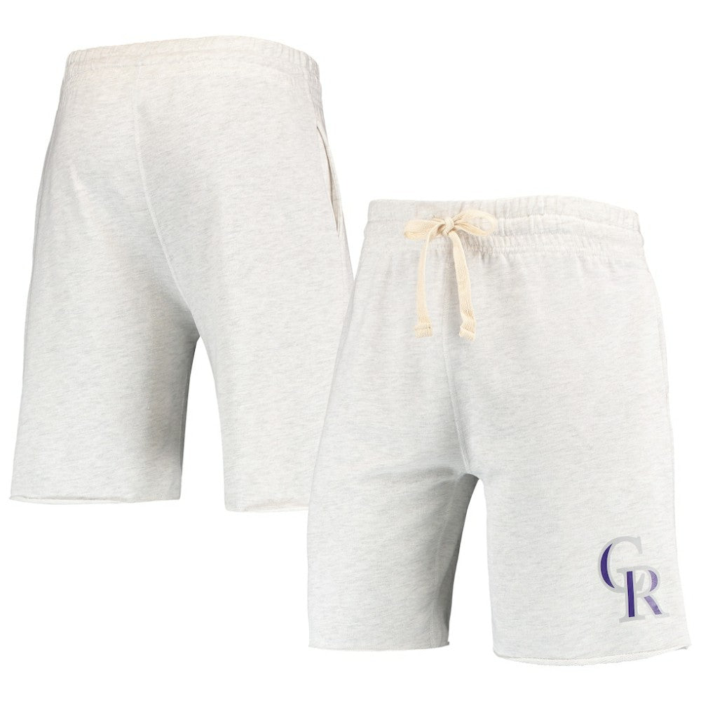 Colorado Rockies Concepts Sport Mainstream Terry Tri-Blend Shorts - Oatmeal