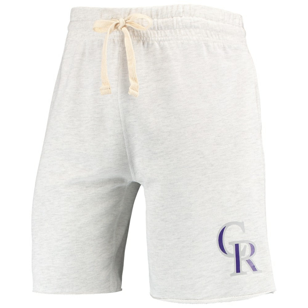 Colorado Rockies Concepts Sport Mainstream Terry Tri-Blend Shorts - Oatmeal