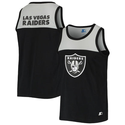 Las Vegas Raiders Starter Team Touchdown Fashion Tank Top - Black/Silver discount