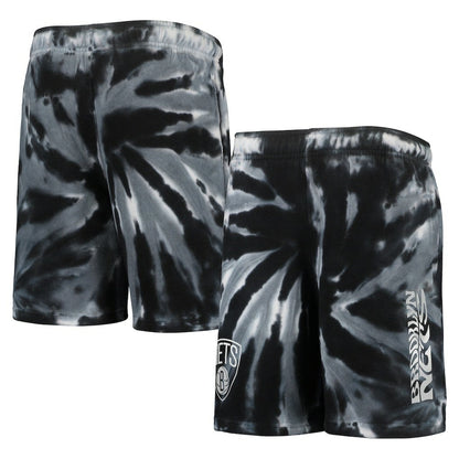 Brooklyn Nets Youth Santa Monica Tie-Dye Shorts - Black outlet