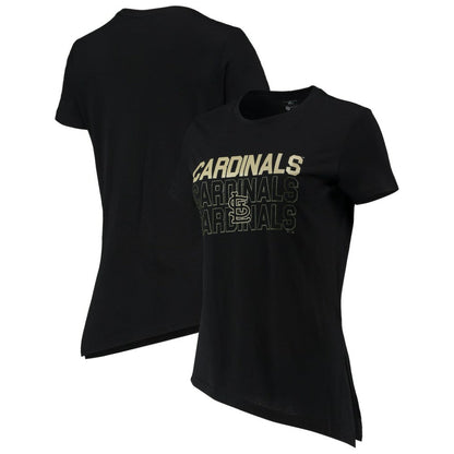 St. Louis Cardinals Levelwear Women's Birch Delta Asymmetrical T-Shirt - Black