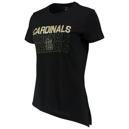 St. Louis Cardinals Levelwear Women's Birch Delta Asymmetrical T-Shirt - Black