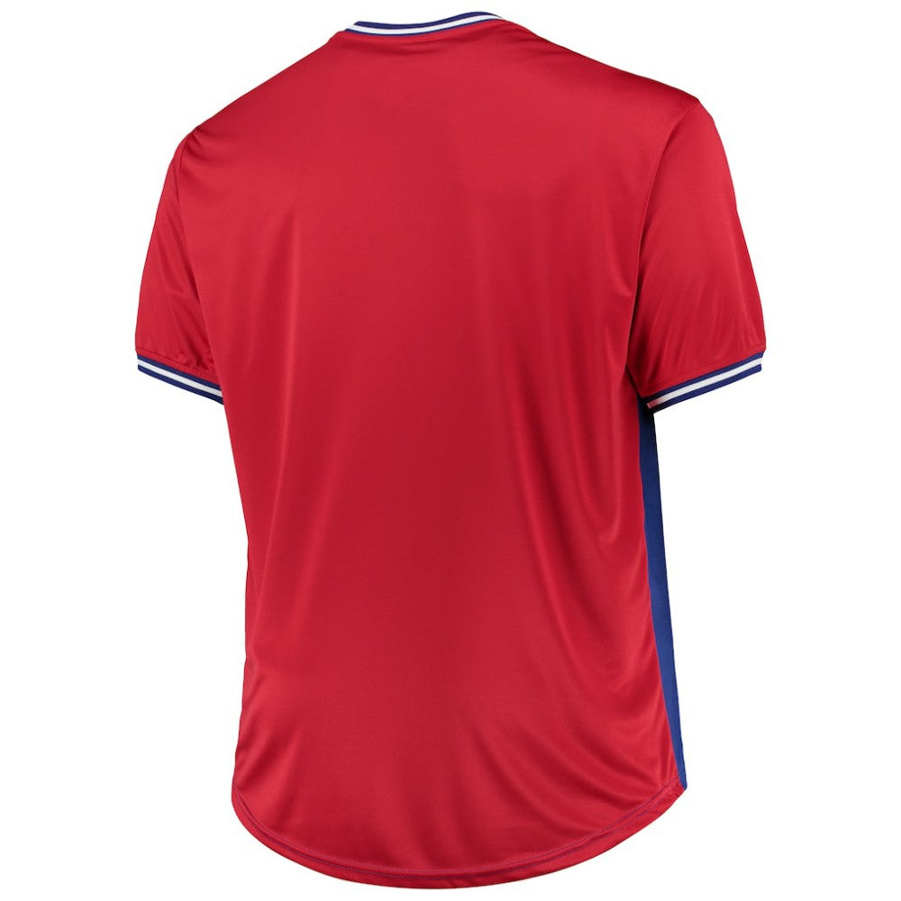 Chicago Cubs Solid V-Neck T-Shirt - Royal/Red