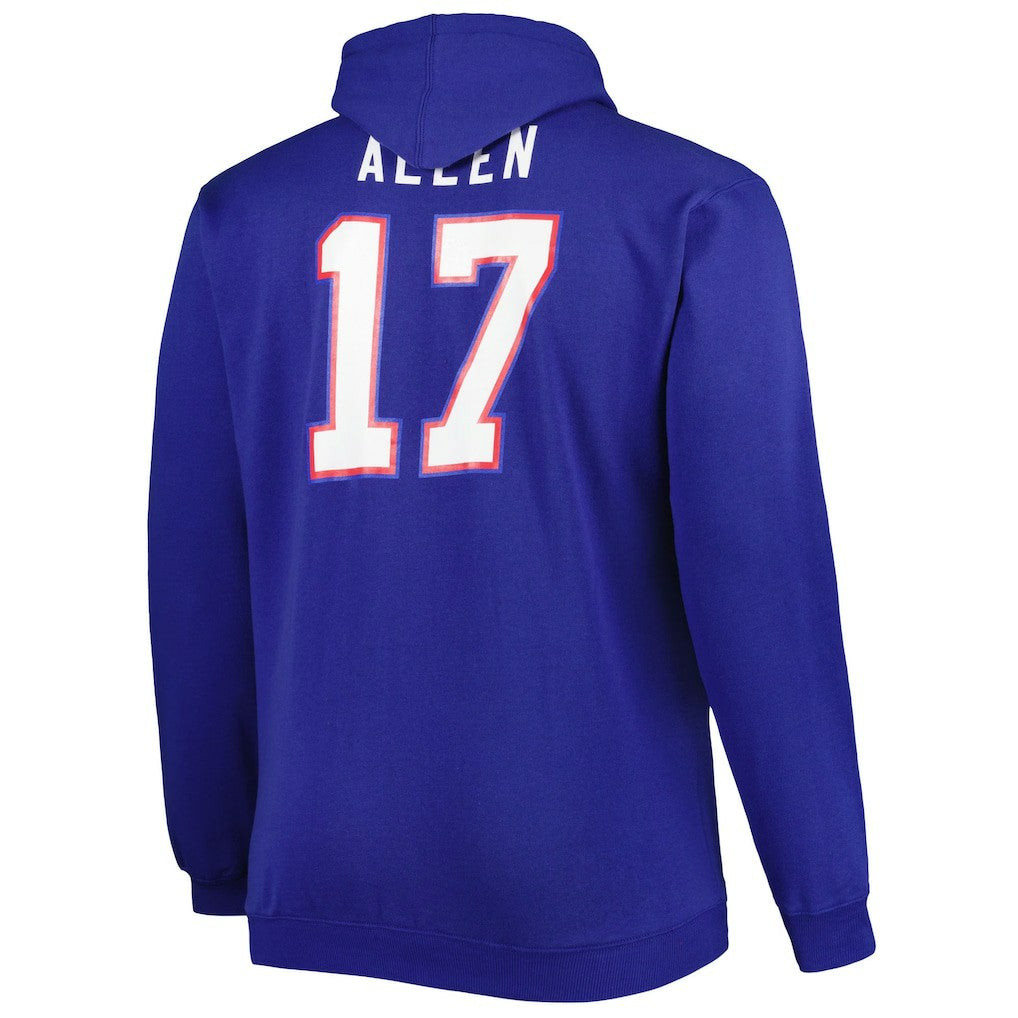 Josh Allen Buffalo Bills Big & Tall Fleece Name & Number Pullover Hoodie - Royal sale