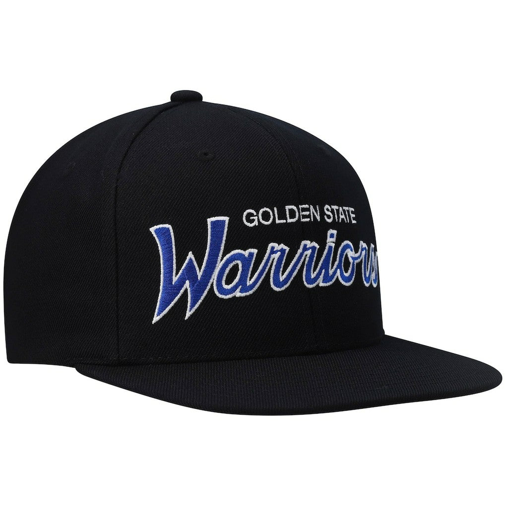 Golden State Warriors Hardwood Classics Script 2.0 Snapback Hat sale - Black | Mitchell & Ness outlet