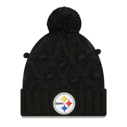 Pittsburgh Steelers New Era Women's Toasty Cuffed Knit Hat with Pom - Black on sale