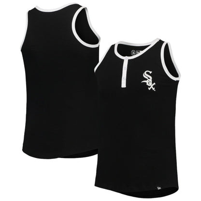 Chicago White Sox Girls Youth Henley Tank Top - Black | New Era