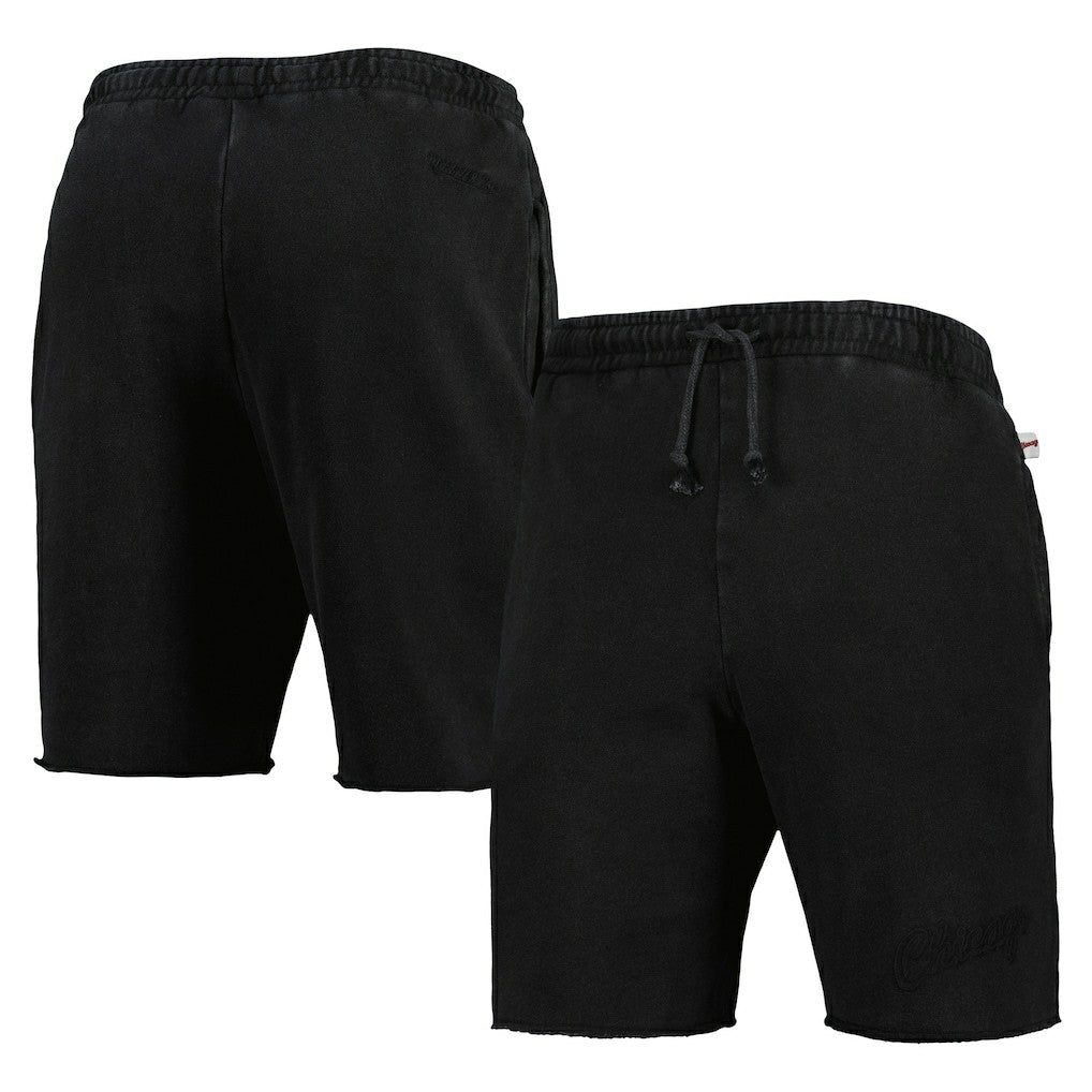 Chicago Bulls French Terry Tonal Fleece Shorts - Black | Mitchell & Ness sale
