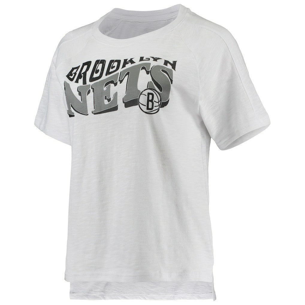 Brooklyn Nets Concepts Sport Women's Resurgence Slub Burnout Raglan Top & Shorts Sleep Set - Charcoal/White discount