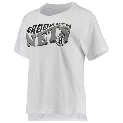 Brooklyn Nets Concepts Sport Women's Resurgence Slub Burnout Raglan Top & Shorts Sleep Set - Charcoal/White discount