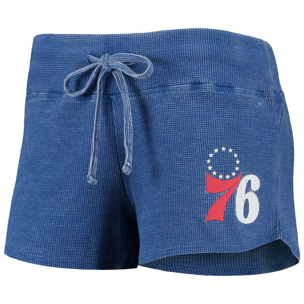 Philadelphia 76ers Concepts Sport Women's Resurgence Slub Burnout Raglan Top & Shorts Sleep Set - Royal/White cheap