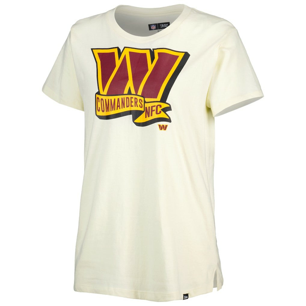 Washington Commanders New Era Women's Chrome Sideline T-Shirt - Cream sale