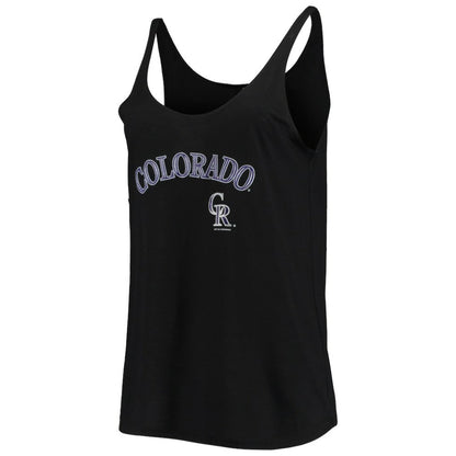 Colorado Rockies Soft as a Grape Women's Slouchy Tank Top - Black