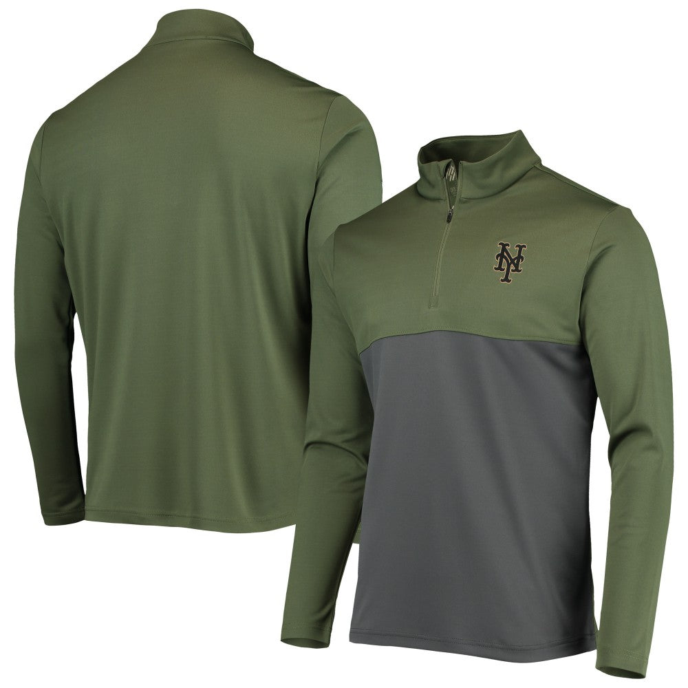 New York Mets Levelwear Delta Pursue Quarter-Zip Jacket - Olive
