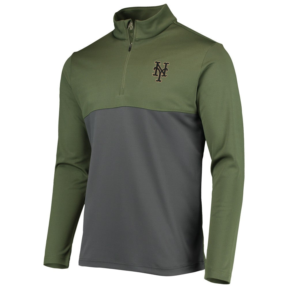 New York Mets Levelwear Delta Pursue Quarter-Zip Jacket - Olive