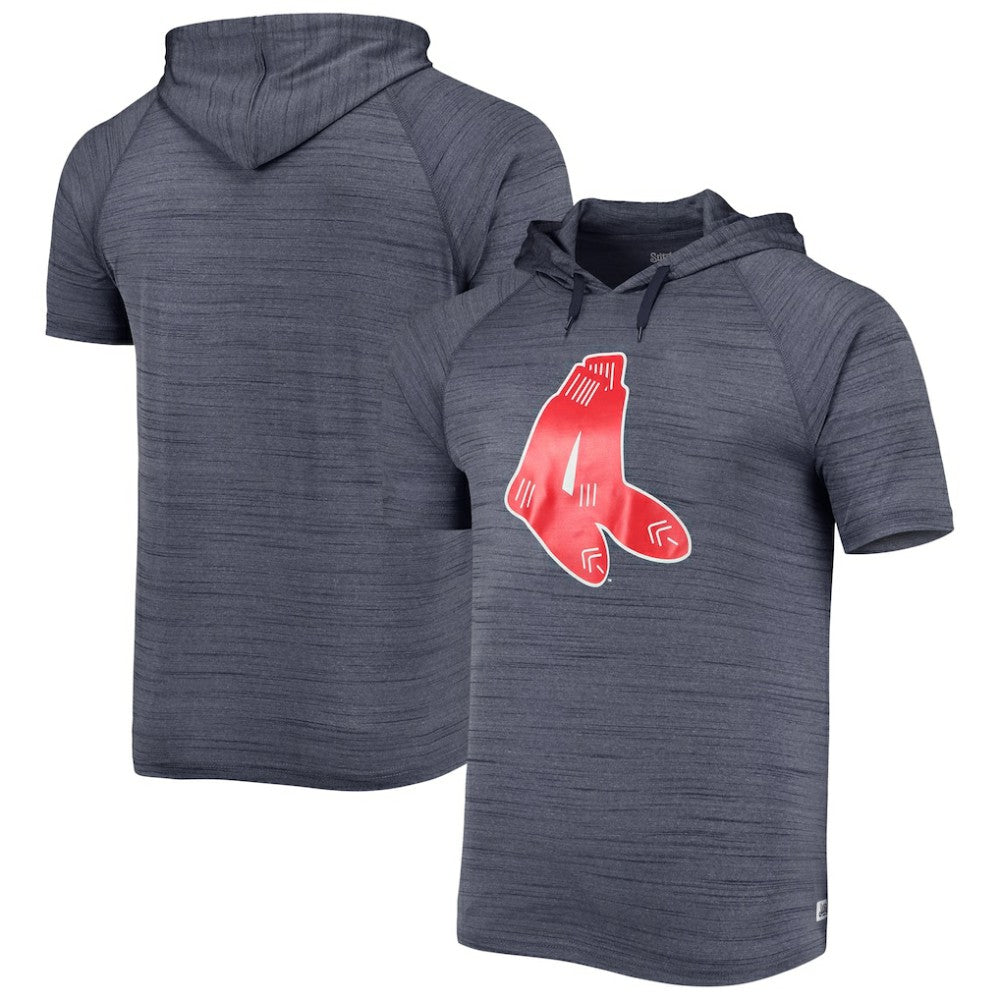 Boston Red Sox Stitches Space-Dye Raglan Hoodie T-Shirt - Navy