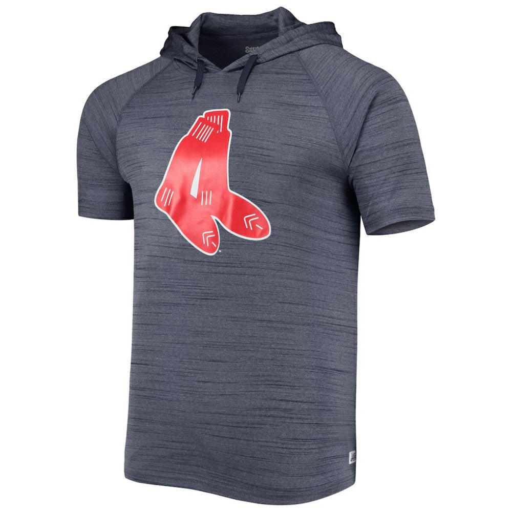 Boston Red Sox Stitches Space-Dye Raglan Hoodie T-Shirt - Navy
