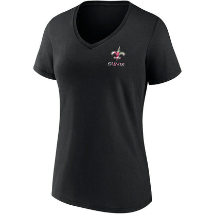 New Orleans Saints Women's Team Mother's Day V-Neck T-Shirt - Black for sale