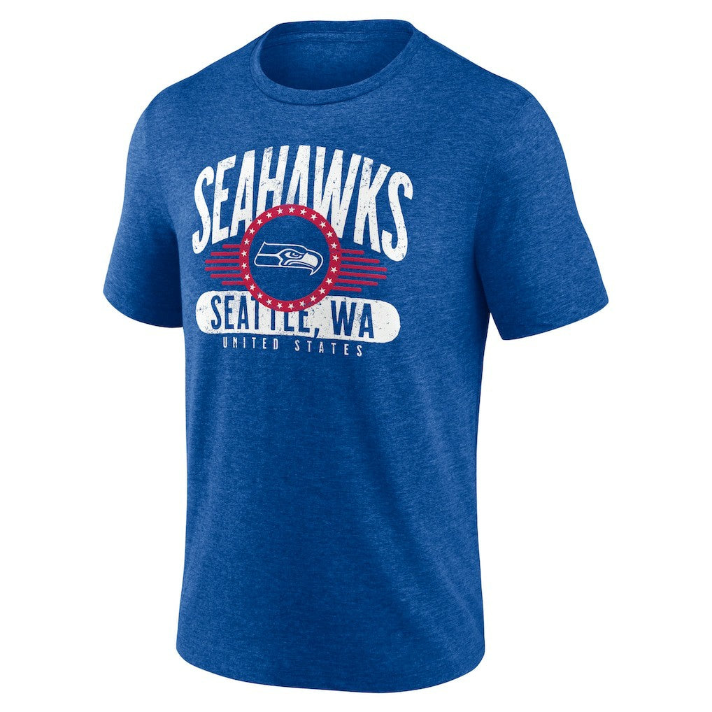 Seattle Seahawks Badge of Honor Tri-Blend T-Shirt - Royal cheap