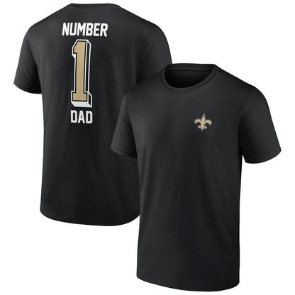 New Orleans Saints Number One Dad T-Shirt - Black outlet