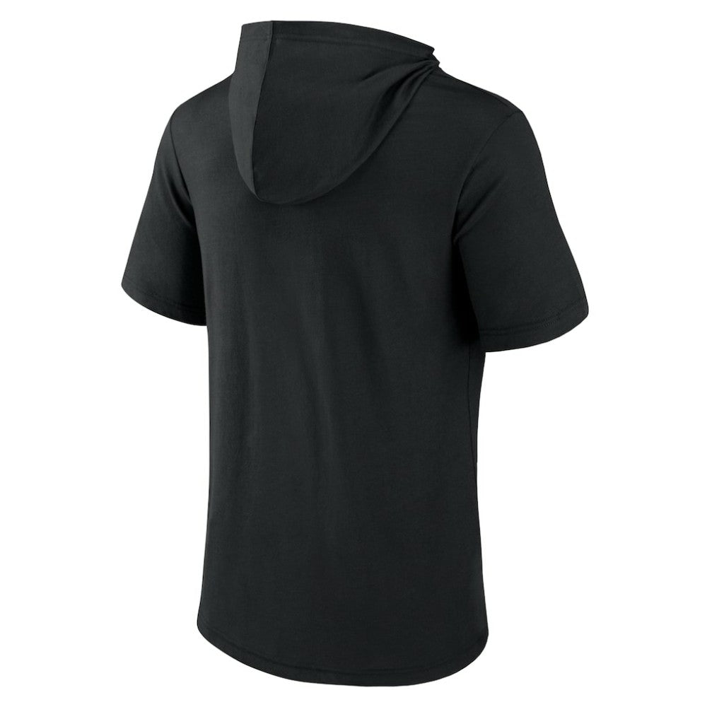 Chicago White Sox Iconic Rebel Short Sleeve Hooded Top - Black