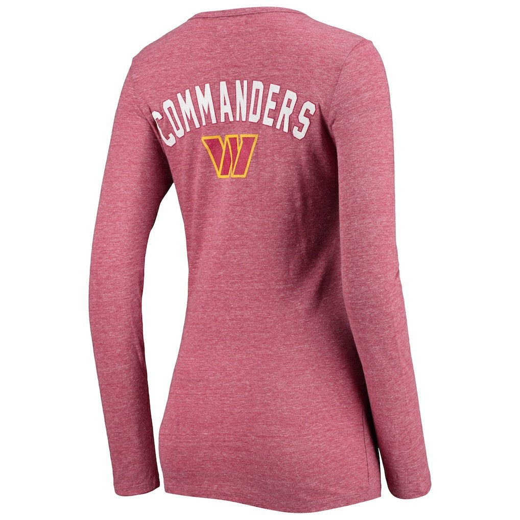 Washington Commanders New Era Women's Scoop Neck Tri-Blend Long Sleeve T-Shirt - Burgundy online