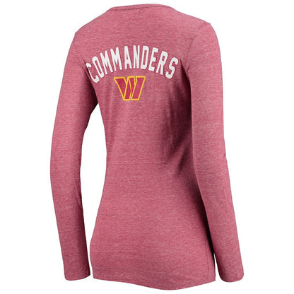 Washington Commanders New Era Women's Scoop Neck Tri-Blend Long Sleeve T-Shirt - Burgundy online