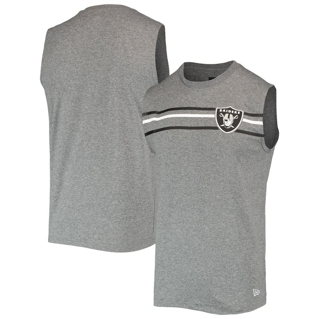 Las Vegas Raiders New Era Brushed Sleeveless Tank Top - Heathered Gray cheap
