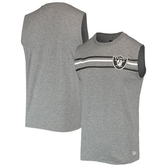 Las Vegas Raiders New Era Brushed Sleeveless Tank Top - Heathered Gray cheap