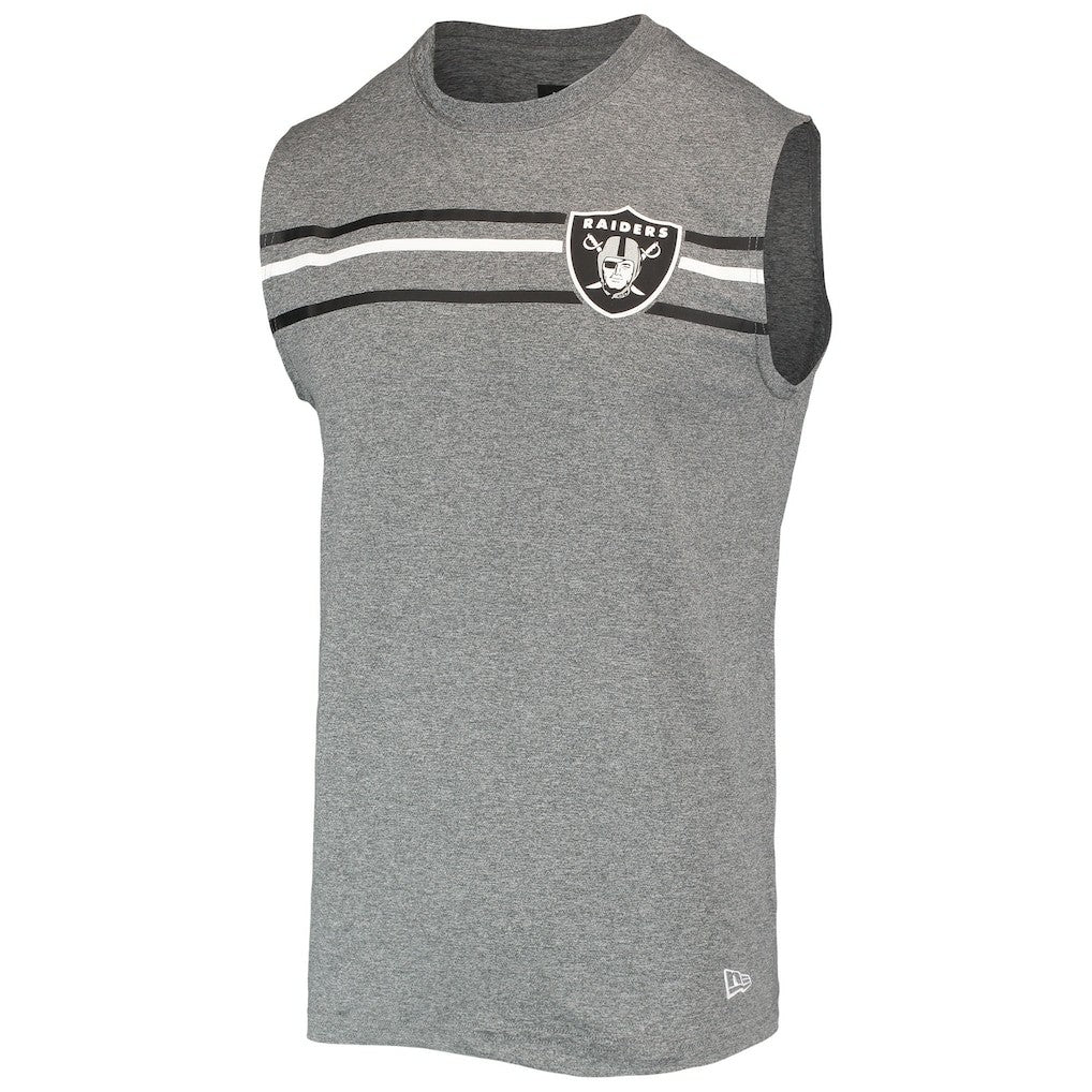 Las Vegas Raiders New Era Brushed Sleeveless Tank Top - Heathered Gray cheap