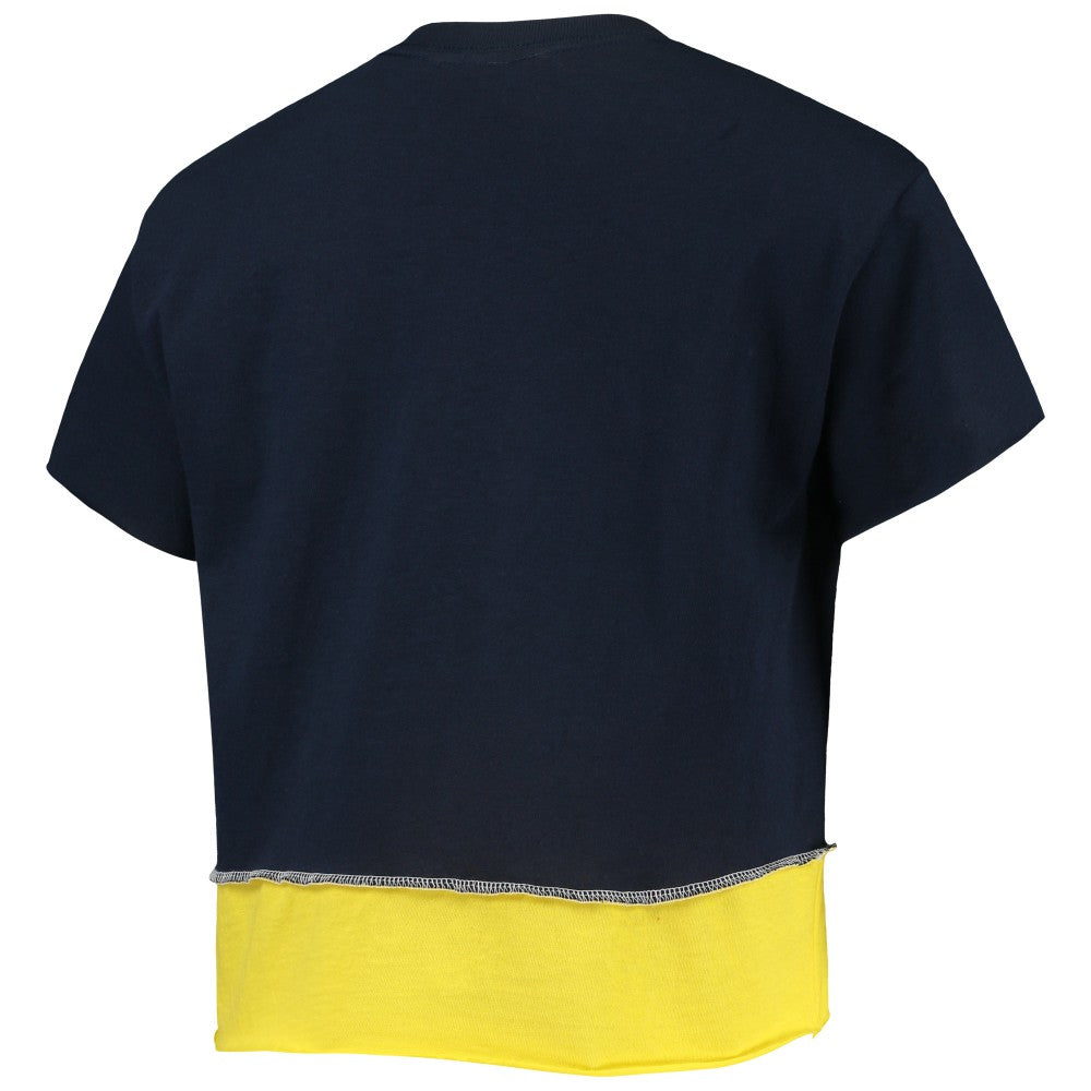 Milwaukee Brewers Refried Apparel Women's Cropped T-Shirt - Navy