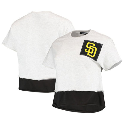 San Diego Padres Refried Apparel Women's Cropped T-Shirt - Gray