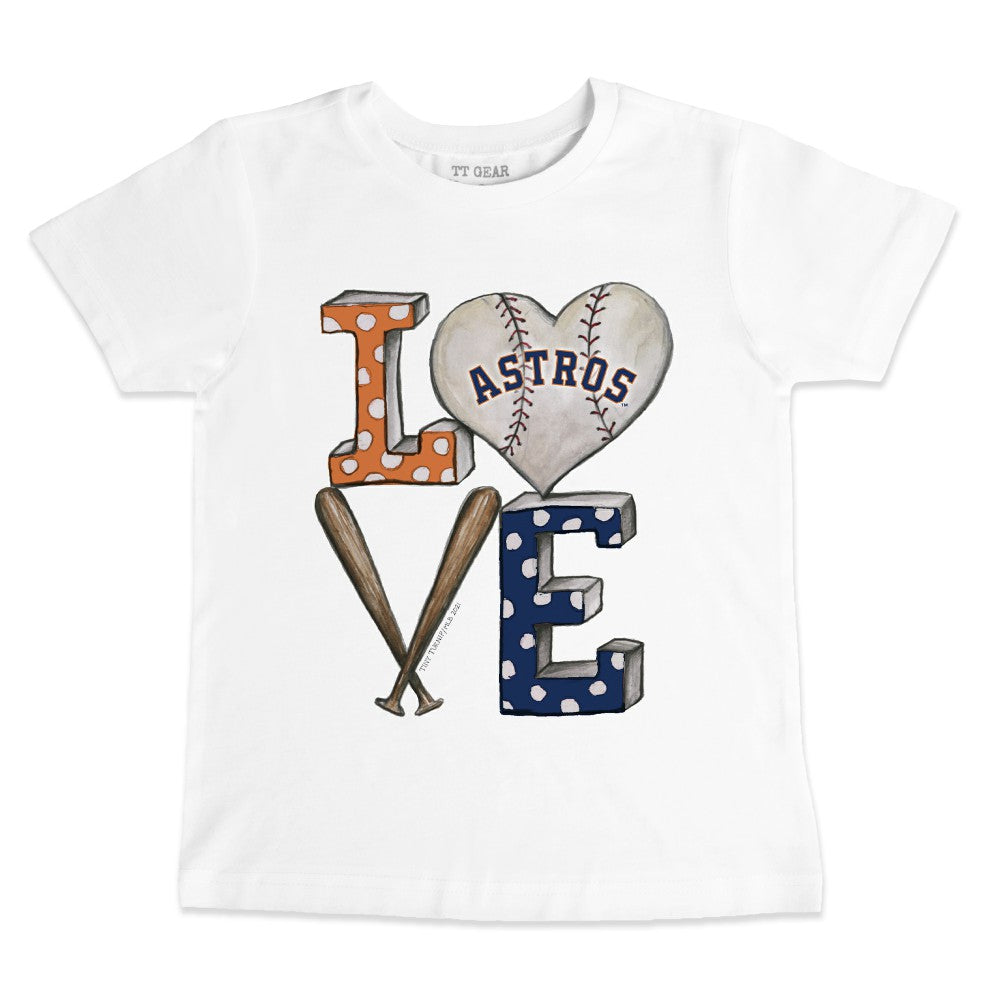 Houston Astros Tiny Turnip Youth Baseball Love T-Shirt - White