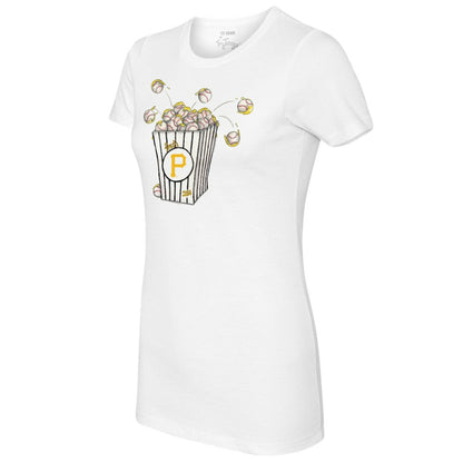 Pittsburgh Pirates Tiny Turnip Women's Popcorn T-Shirt - White