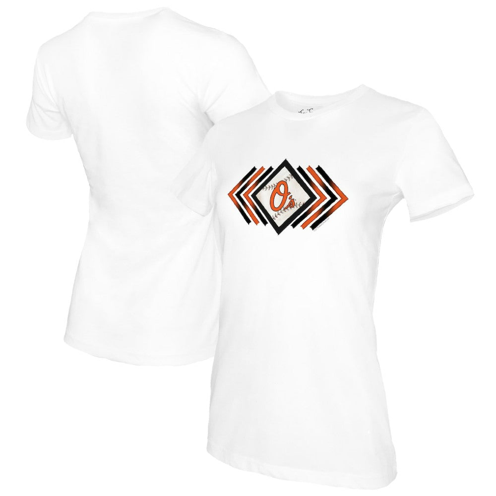 Baltimore Orioles Tiny Turnip Women's Prism Arrows T-Shirt - White